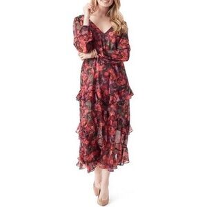 NEW Jessica Simpson Tabatha Floral Tiered Long Dress Size Medium (M)
